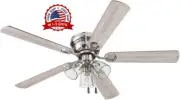 Ventilador Abanico De Techo Con Luces Bombillas Elegante Flujo Aire Reversible