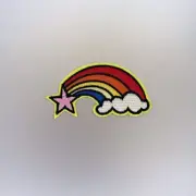 Rainbow Patch - Embroidered/Iron/Sew/Stitch/Glue On - Cute Hippy Badge Colour