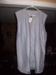 Russell Dri- Power Sleeveless Grey Baseball Shirt XL New with Tags Button Front