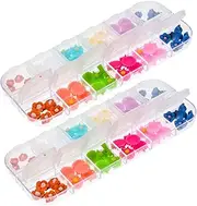 3D Resin Daisy Nail Charms Decals 2 Boxes Flower Nail Art Decor Nail Tips Charms for Home Salon