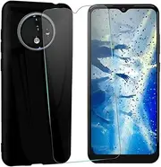 MAOUICI Cover for Orbic Joy 2 2024 Phone Case,Anti Fingerprint TPU Soft Shell，Tempered Glass Screen Protector [1 Pack] [6.56 inches] Black