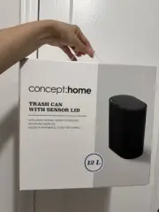 New Concept Home Black Trash Can with Sensor Lid Black Mini Garbage 12L 12 Liter