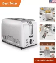 Elegant Stainless Steel Toaster for Bagels and Bread - Ideal for Small Kitchens