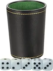 Generic Dice Cup Dice Quiet Shaking Bar Dice with 5 Dice for Bar Table Games