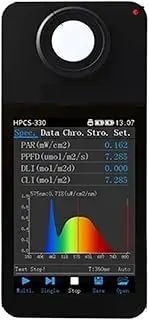 Portable Spectrometer Illuminometer HPCS330 High Precision Lux CCT CRI Tester Handheld Spectrum Analyzer for LED Grow Lights for Home, Plant Growth Lab