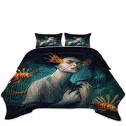 Underwater Fantasy Fish and Mermaid Coverlet