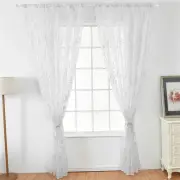 (Silver)Tulle Window Door Curtain Drape Bedroom Living Room Coffee Shop
