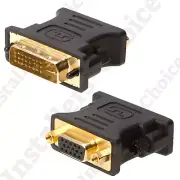 DVI-I Male Analog (24+5) to VGA Female Adapter Gold Plated for PC Monitor HDTV