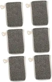FRCOLOR Face Cleaning Foaming Net Pcs Black Linen Soap Pouch Exfoliating Mesh Bag Hanging Rope for Quick Drying