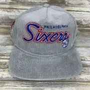 Philadelphia 76ers Hat Grey Corduroy New Era The Golfer Sixers Snapback Cap