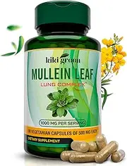 Organic Mullein Leaf Capsules - 90 Capsules - Herbal Supplement - 1000 mg - Natural Mullein for Lung Cleanse Support - Vegan Non-GMO