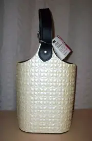 Harman Home 2 Two Wine Bottle Double Carrying Bag Adjustable Strap Quilted Ivory