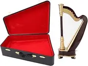 Respicefinem 25cm Miniature Wooden Harp Model Musical Instrument Model Ideal For Musical Gifts And Home Decor Ornaments