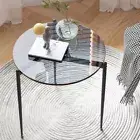 Sleek Tempered Glass Tall Accent Side End Coffee Table Display Candle/Table Lamp