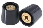 Sifam COLLET POTENTIOMETER KNOBS 15.5x14.3mm 10Pcs 3.175mm Shaft, Grey/Black