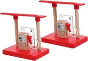 Enhance Cognitive Skills Wooden Train Track Toys Set Gas Station Barrier for Creative Play
