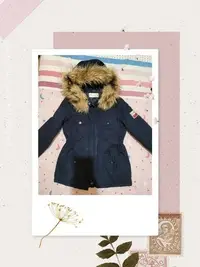 在飛比找Yahoo!奇摩拍賣優惠-韓國專櫃kakamee 連帽鋪棉外套 寒流保暖 高領抽繩收腰