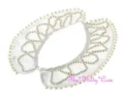 Satin White Peter Pan Pearl False Collar Detachable Vintage Statement Bib Choker