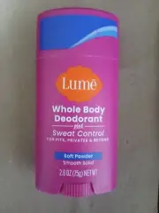Lume Whole Body Deodorant Sweat Control Smooth Solid - Soft Powder (2.6 oz)