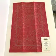 NWT EKELUND Sweden Red Amaryllis Linen & Cotton Tea Towel 14" x 20" & Box