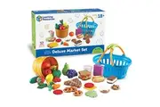 Learning Resources New Sprouts Deluxe Market Set - 32 Pieces, Ages 18+ Months Pretend Play Food for Toddlers, Preschool Learning Toys, Kitchen Play Toys for Kids
