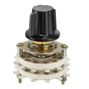 4P5T 4 Pole 5 Throw 2 Deck Band Channel Rotary Switch Selector with Knob