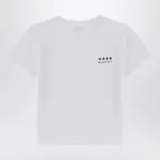 [Givenchy] White Cotton T-shirt With Logo 10 Y White