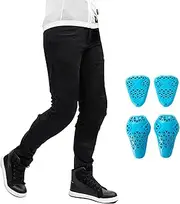 ILM Motorcycle Riding Pants Armor Flow Removable CE 2 Knee Hip Pads Mesh Pants for Men Motorbike Model AFP01
