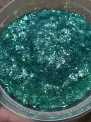 50g Bulk Iridescent Peacock Green Tinsel Glitter Nail Tumbler Solvent Resistant