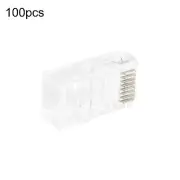 100Pack Cat5e RJ45 8P8C Gold Plated Modular Plug Wire Pass Data Networks Through