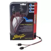 STINGER SI4212 2-CHANNEL DIRECTIONAL TWISTED PAIR RCA INTERCONNECT CABLE 12 FT.