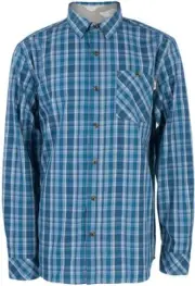 Duck and Buck Commander Men's Glassing Woven Button Up Blue Small