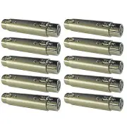 10 pk 3pin XLR f to female mic cable male cord gender changer coupler adapter