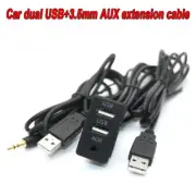 Car Extension Cable Dash Flush Mount AUX 2 USB Port 1.5M Panel Dual USB Adapter (for: Fiat)