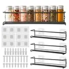 4PCS Kitchen Shelf Spice Rack for Cupboard Door Storage Organizer Wall Mounted