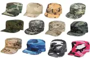 Camouflage Fatigue Caps - Mens Military Battle Cap Combat Camo Hats XS-XL