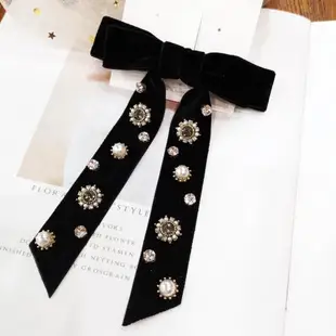韓國秋冬新款絨布裝飾品雙層領結