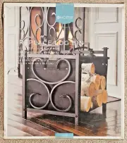 Target Home Fireplace Log Bin Metal Eggshell Black Finish 16" x 15.875" x 14"