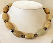 New Barse Necklace Genuine Honey Jade & Tiger Eye Stones