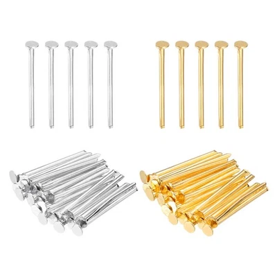 0.6 Inch Flat Head Pins, Jewelry Making Headpins-400Pcs(Silver Gold)