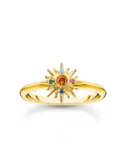 Thomas Sabo TR2458-488-7-54 Gold-plated ring sun colorful stones