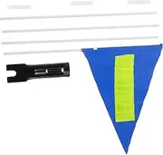 HONMEET Bike Flag Pole Safety Flag Fiberglass Flag Triangular Flag for Cycling Team Advertising