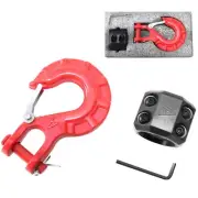 Chain Hook with Safety Latch Heavy Duty Clevis Slip Hook Grade (Red)