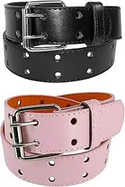 [CTM] Kid's Leather Two Hole Jean Belt (Pack of 2 Colors)