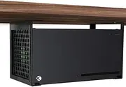 Steel Under Desk Mount Compatible with Xbox Series X with Anti-Scratch Silicone (Dark Black)