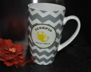 LATTE MUG MONTH SCORPIO Zodiac Astrology Symbol Birthday Oct Nov Porcelain