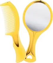 OATIPHO 2pcs Set Handheld Mirror and Comb Set Portable Makeup Tool with Comfortable Handle for Grooming and Touch Ups Stylish and Lightweight Beauty Accessories