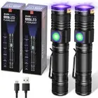 UV 365nm Flashlight Blacklight Rechargeable USB Wood’s lamp Handheld Ultravio...