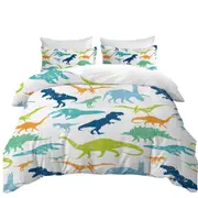 Worn Multi Colored Dinosaurs Quilt Cover