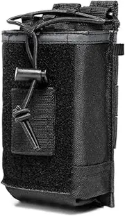 Tactical Radio Holder Radio Case Radio Holster Military Heavy Duty Radios Pouch Bag for Two Way Walkie Talkies Outdoor Sports Adjustable Storage (Black 1PACK)